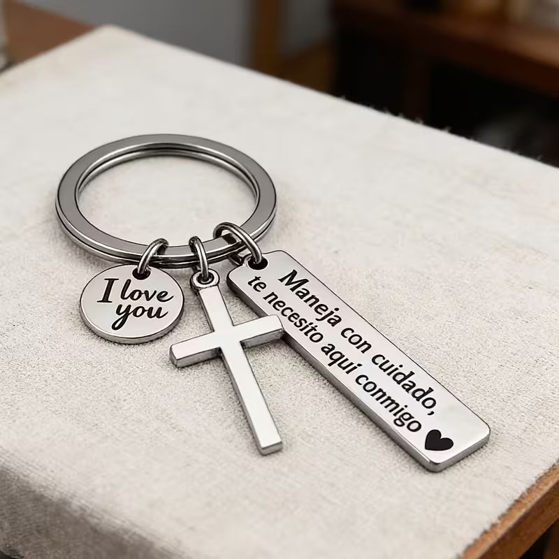 ❤️ Llavero “Maneja con Cuidado, Te Necesito Aquí Conmigo” 🔑