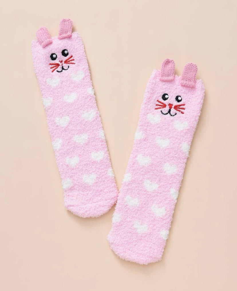Calcetines con cara de conejo
