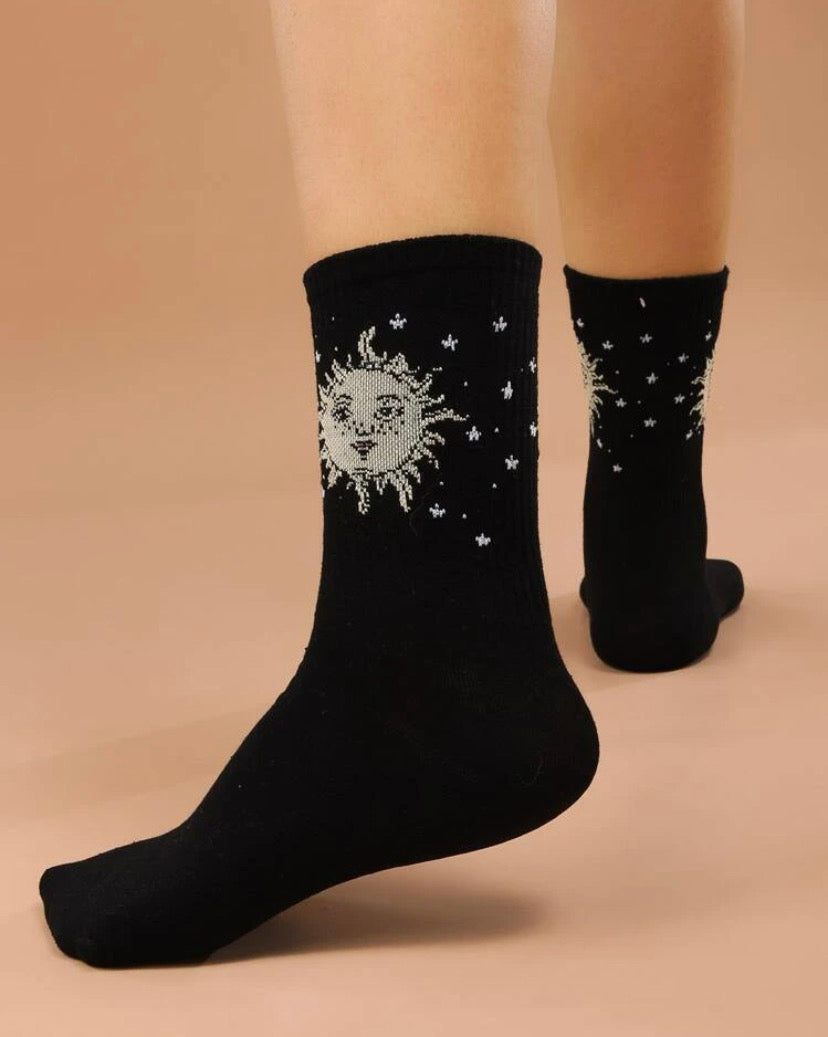 Calcetines con estampado de sol