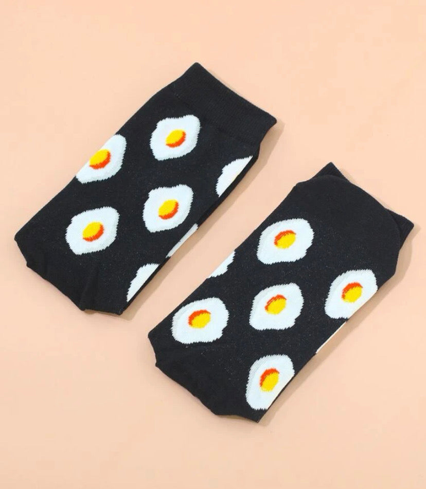 Calcetines con divertido estampado de huevos