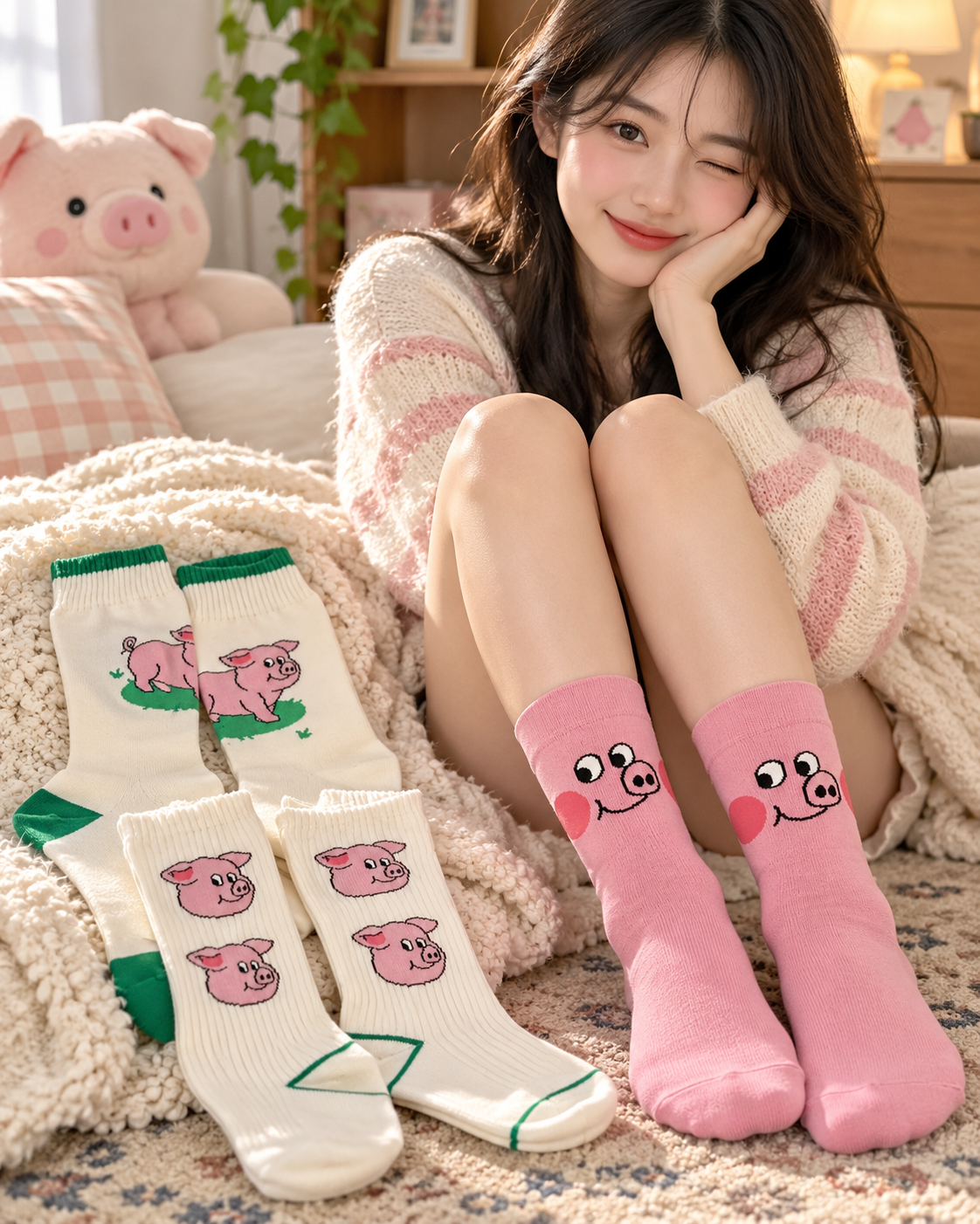 Set de Calcetines Piggy – Divertidos, Tiernos y con Mucha Personalidad