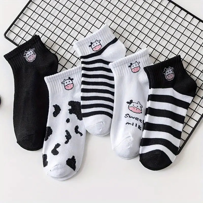 Medias cortas con diseño de vaca
