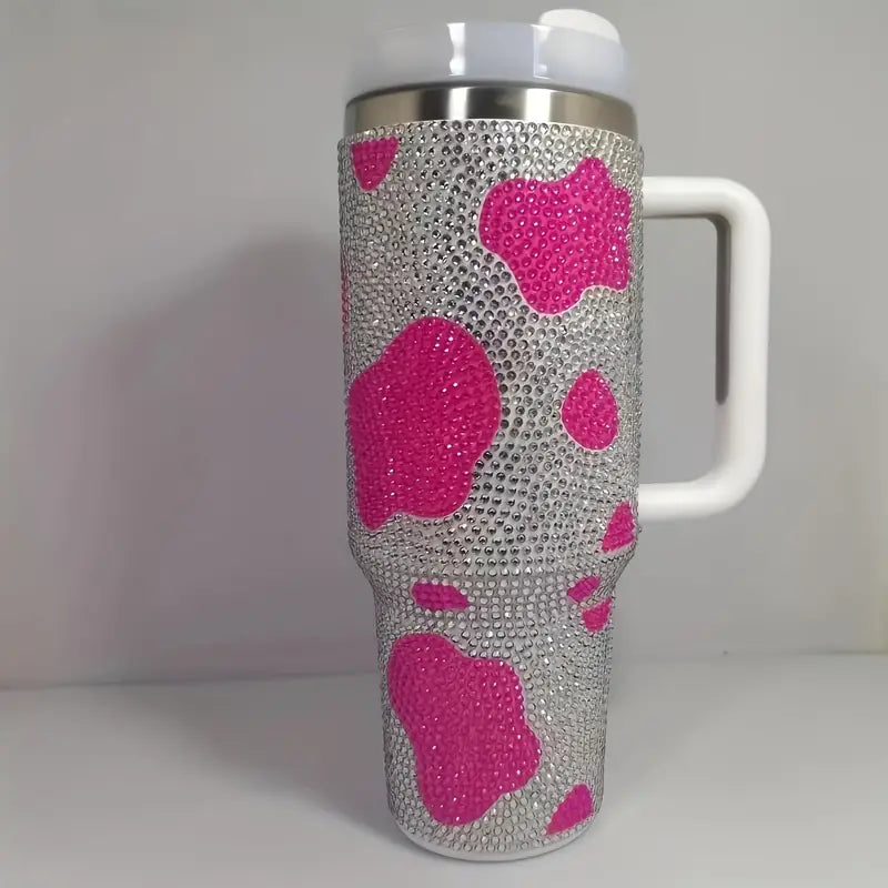 Vaso  de acero inoxidable con tapa y pajilla