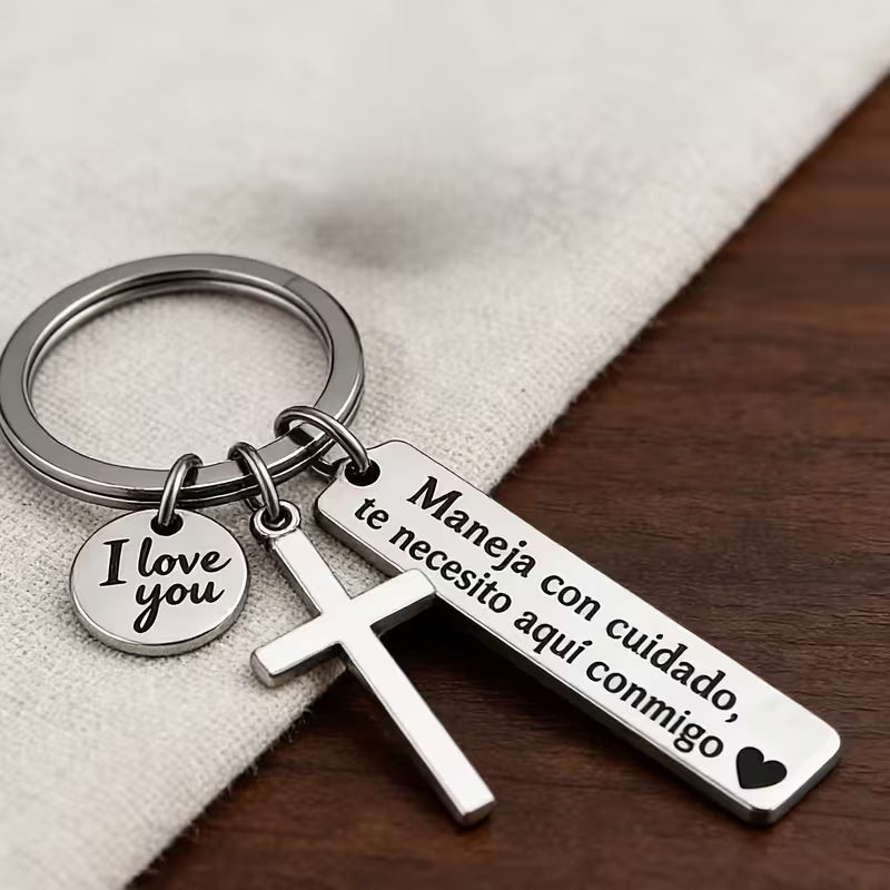❤️ Llavero “Maneja con Cuidado, Te Necesito Aquí Conmigo” 🔑