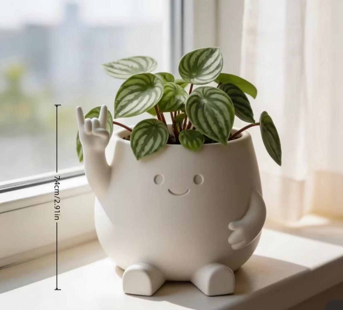 Macetero Decorativo "Rock On" – Dale personalidad a tus plantas 🌿🤘