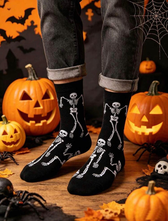 Calcetines Halloween Skeleton – Divertidos, Originales y con Mucho Estilo ( 1 Par)