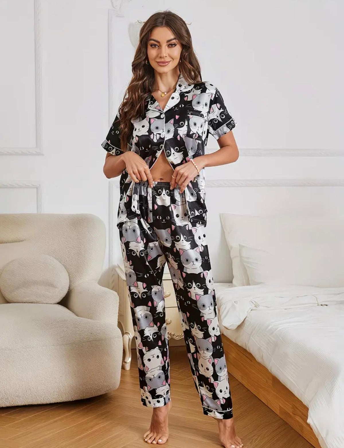 🐱 Pijama Cat Lover – Divertida, Moderna y Llena de Personalidad