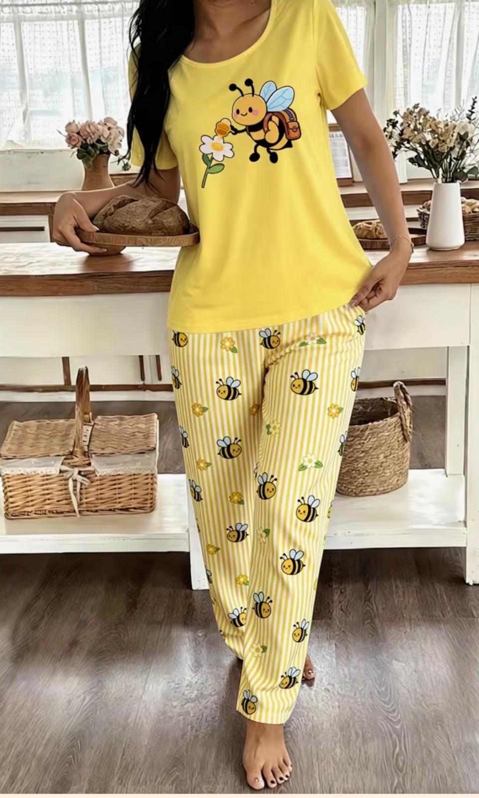 Pijama Sweet Bee – Alegre, Cómoda y Llena de Buena Vibra