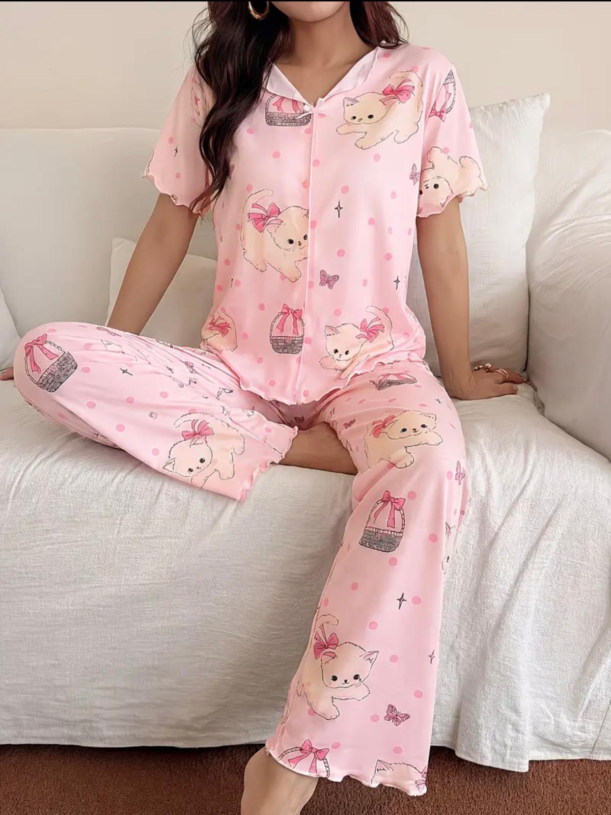 Pijama Pink Kitty – Dulce, Femenina y Súper Adorable