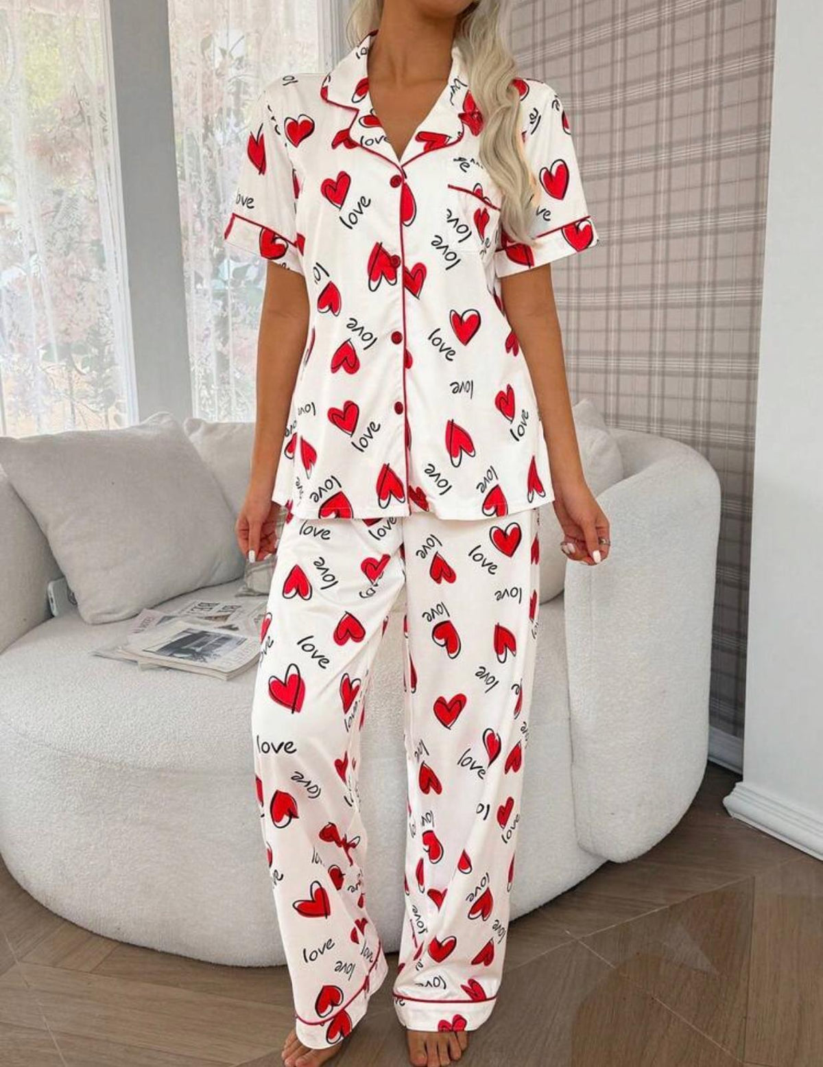 Pijama Love Hearts – Coqueta, Cómoda