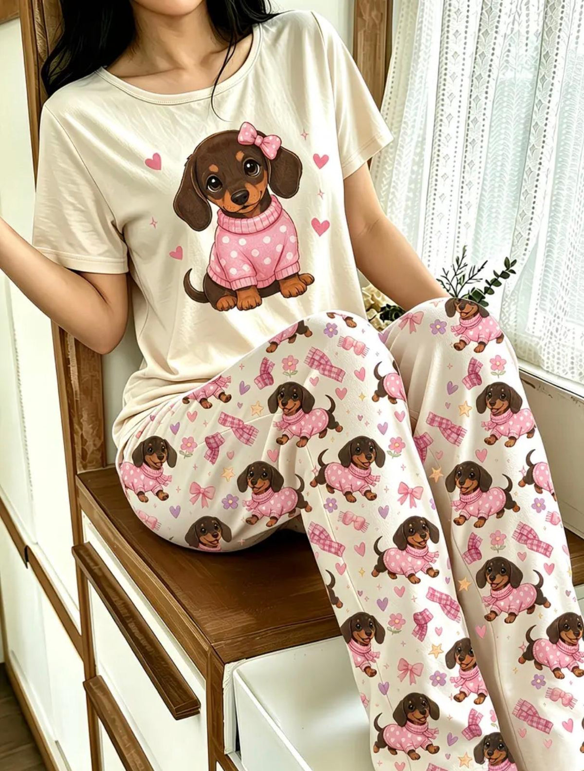 Pijama Sweet Dachshund – Tierna, Cómoda y Demasiado Adorable
