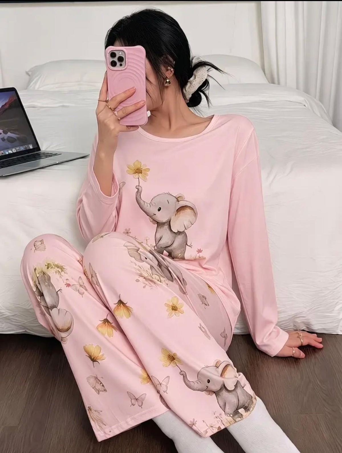 Pijama Little Elephant – Dulce, Femenina y Súper Acogedora