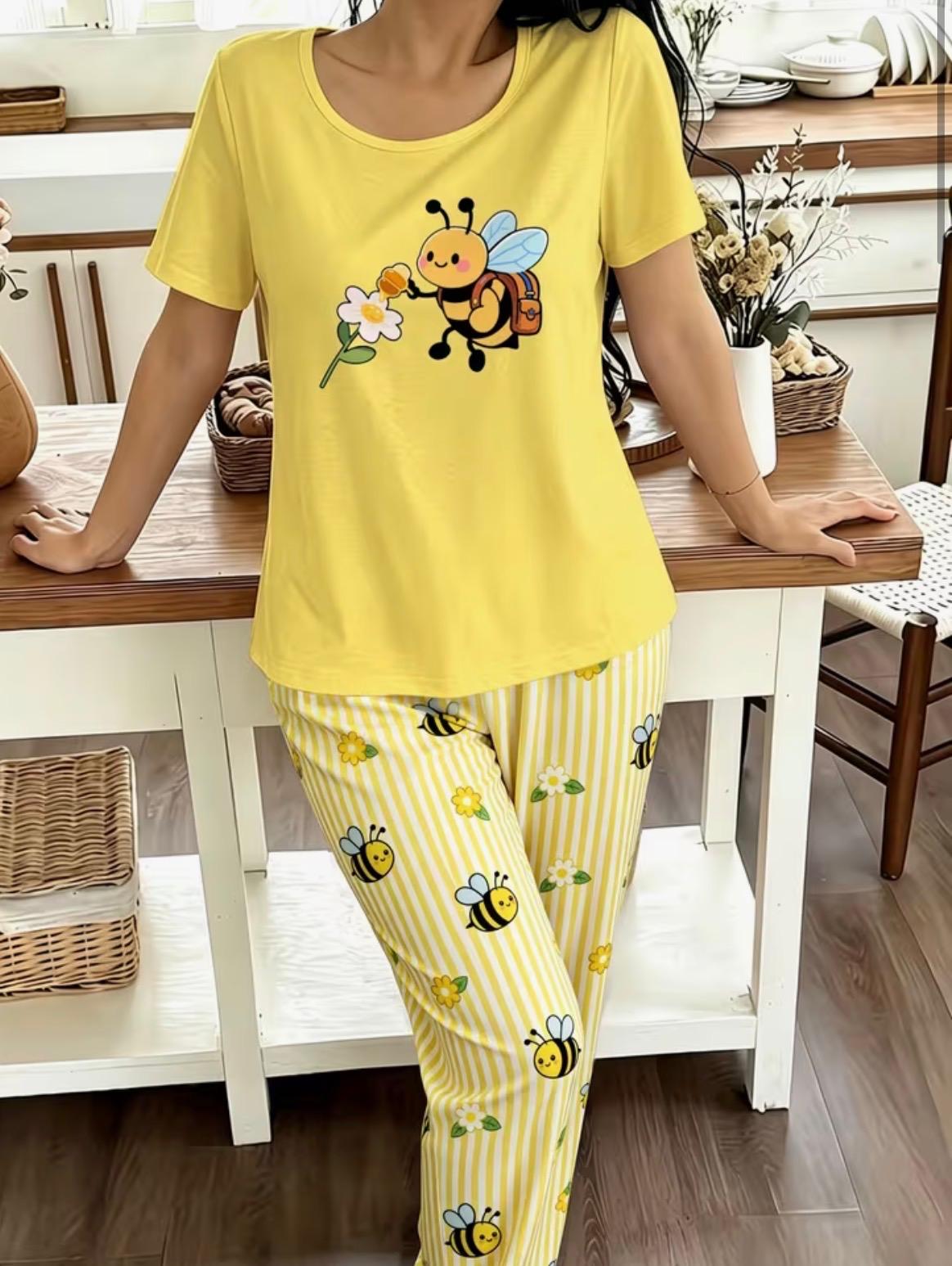 Pijama Sweet Bee – Alegre, Cómoda y Llena de Buena Vibra
