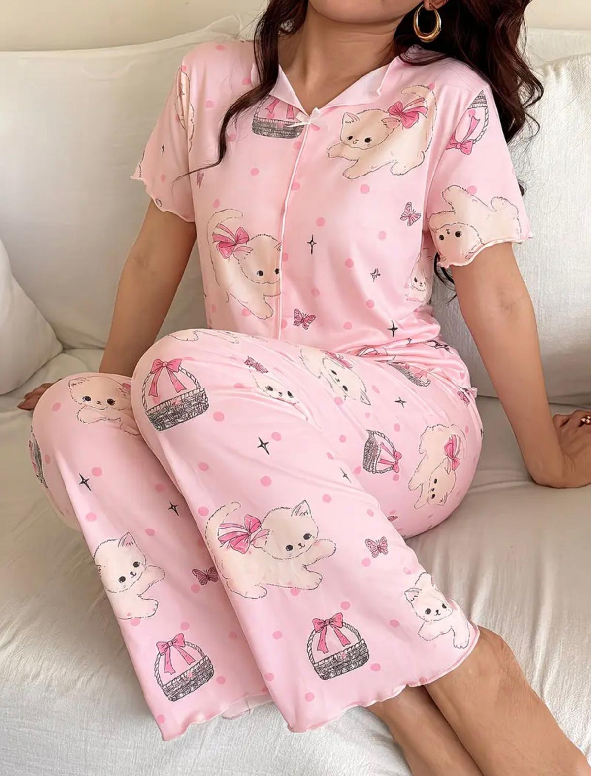 Pijama Pink Kitty – Dulce, Femenina y Súper Adorable
