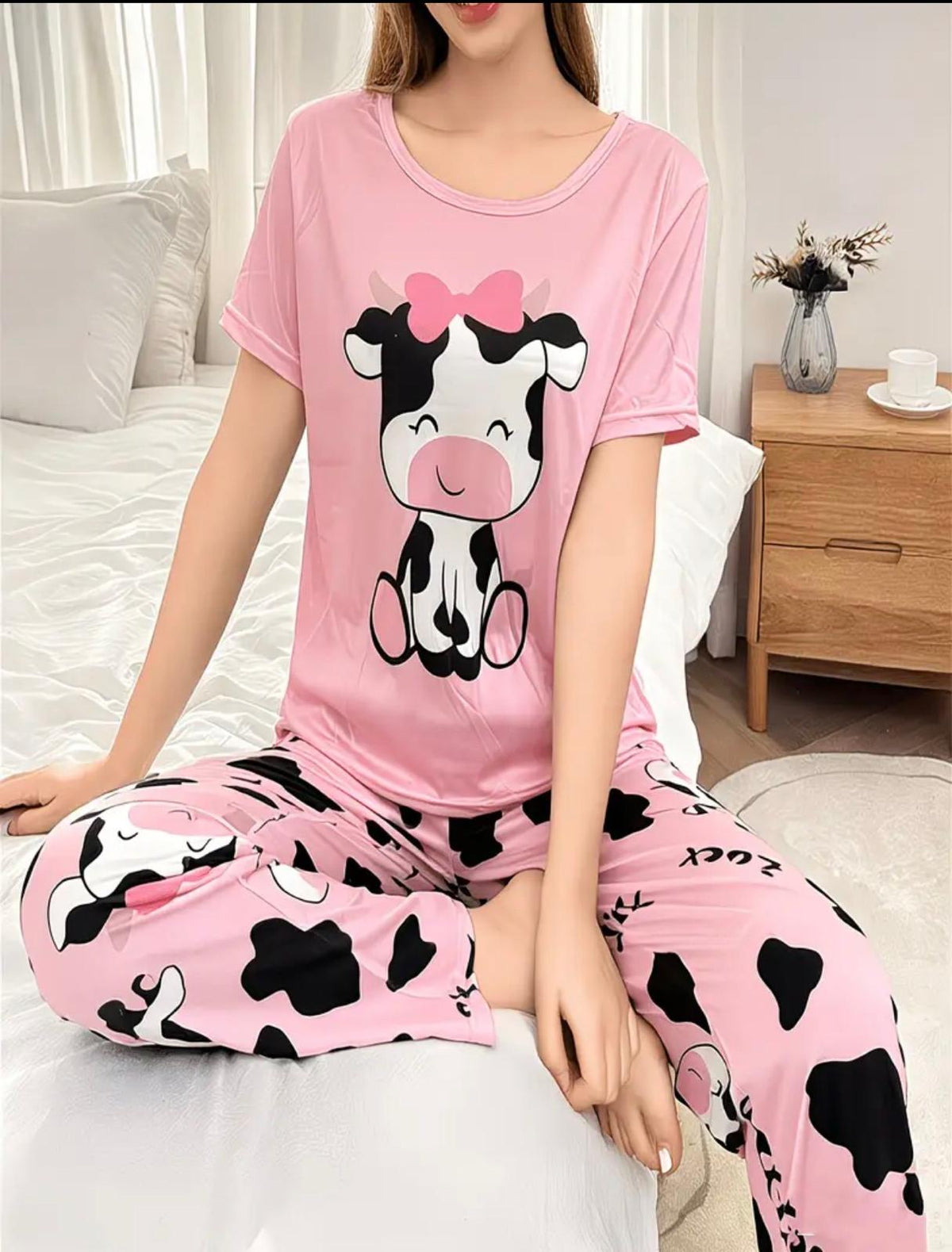 Pijama Pink Cow – Tierna, Divertida y Súper Cómoda