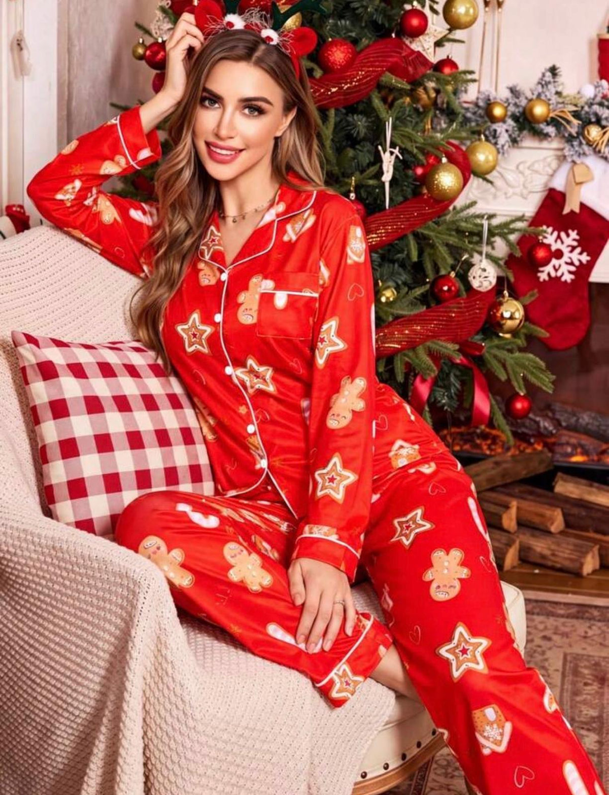 Pijama Navideña Gingerbread – Dulce, Cómoda y Festiva
