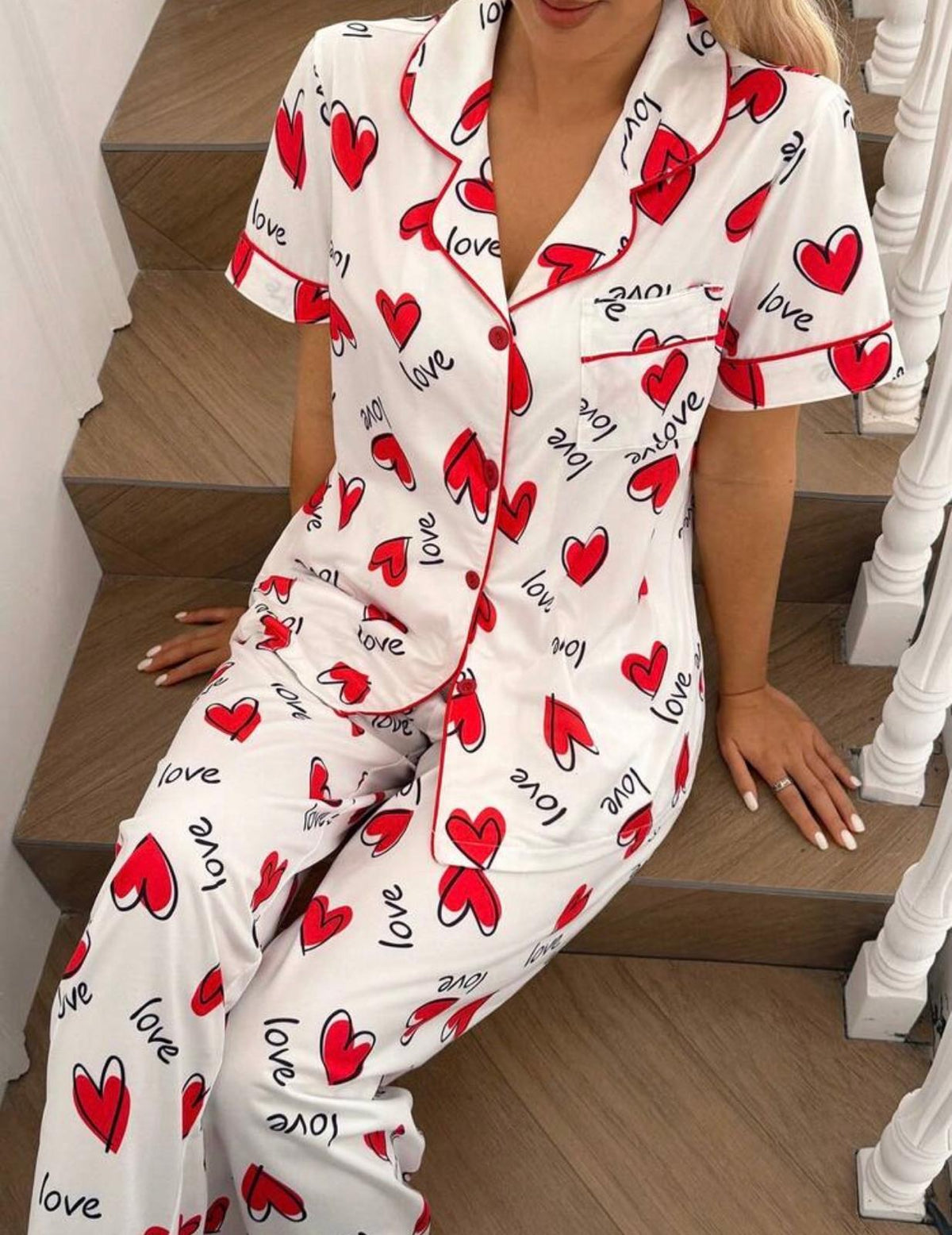 Pijama Love Hearts – Coqueta, Cómoda