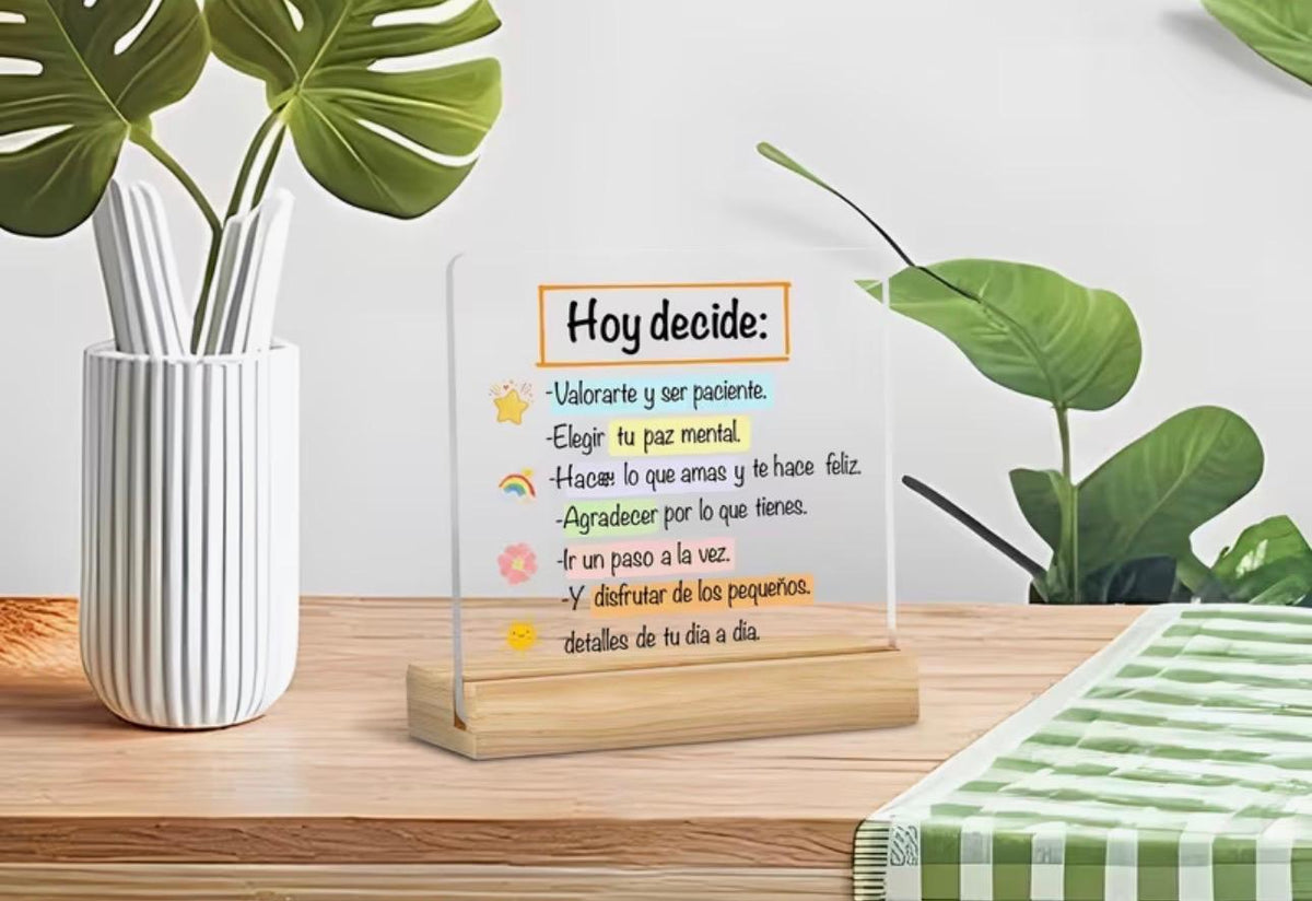 Placa Decorativa "Hoy Decide"