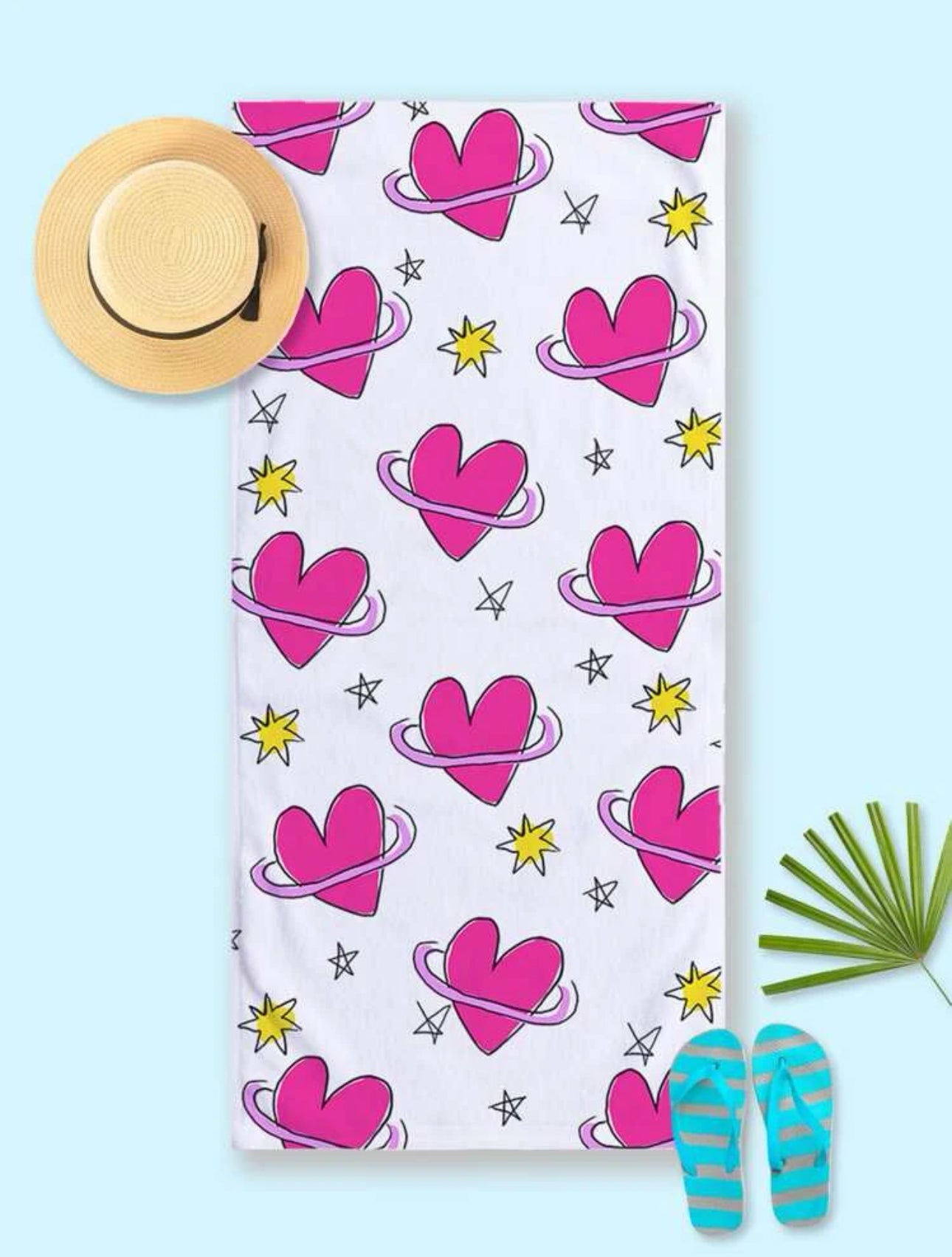 Toalla Corazones y estrellas