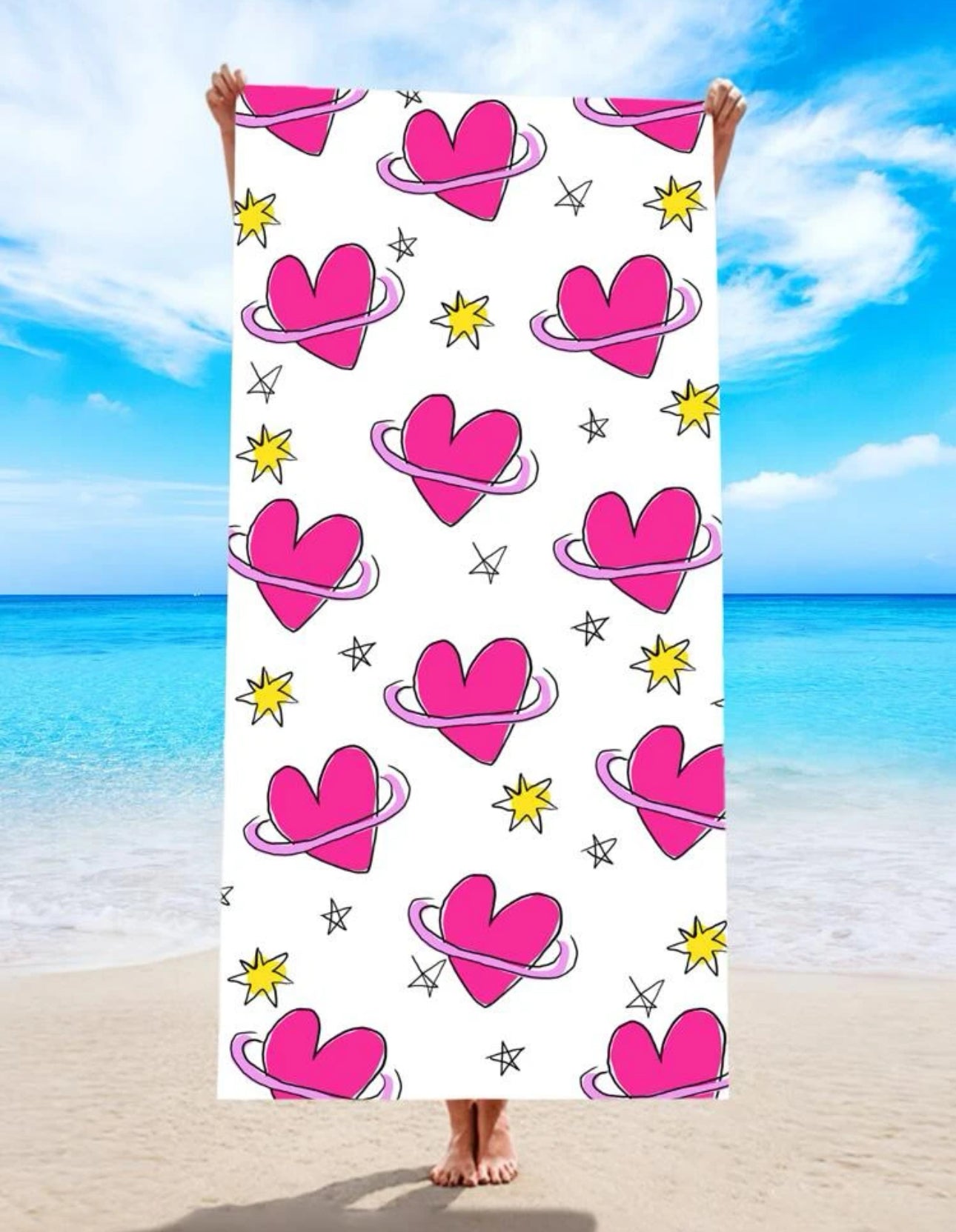 Toalla Corazones y estrellas