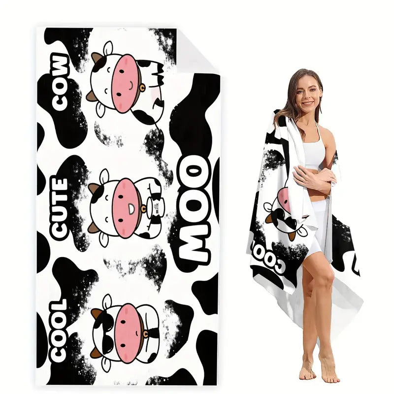 Toalla con estampado de vaca