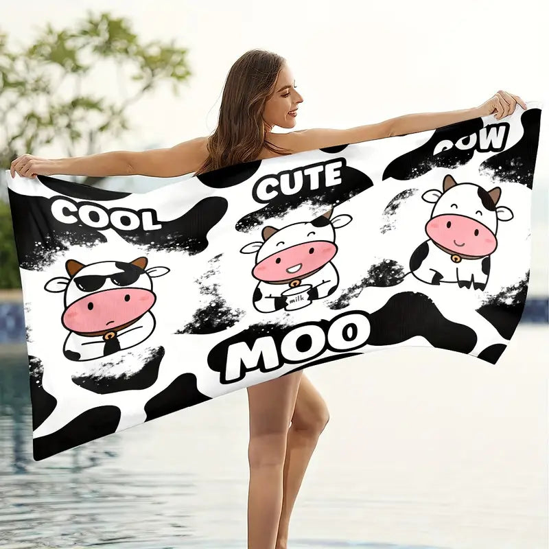 Toalla con estampado de vaca