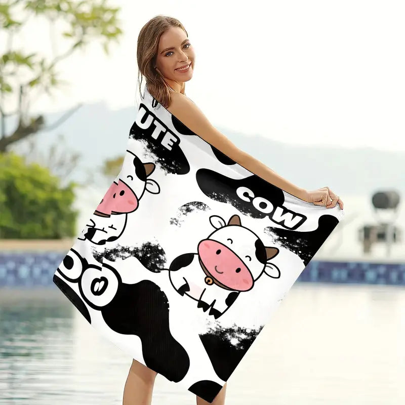 Toalla con estampado de vaca