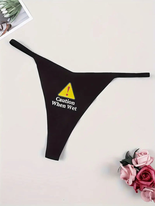 Braga con texto CAUTION WHEN WET