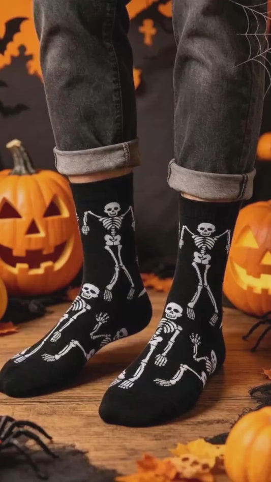 Calcetines Halloween Skeleton – Divertidos, Originales y con Mucho Estilo ( 1 Par)