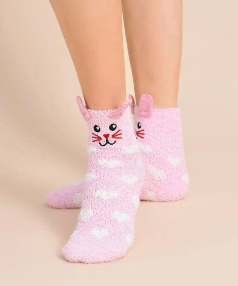 Calcetines con cara de conejo