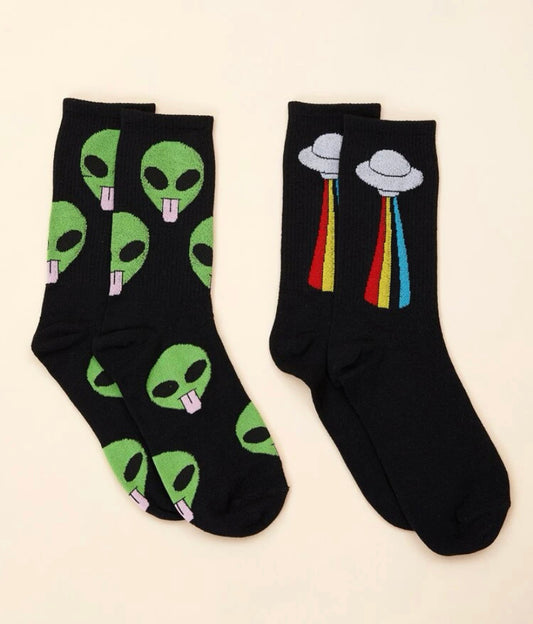 Calcetines con imagen extraterrestre