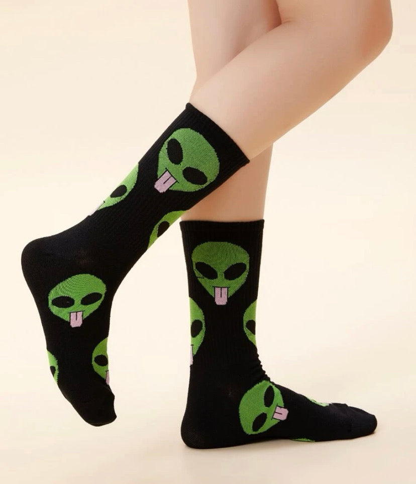 Calcetines con imagen extraterrestre