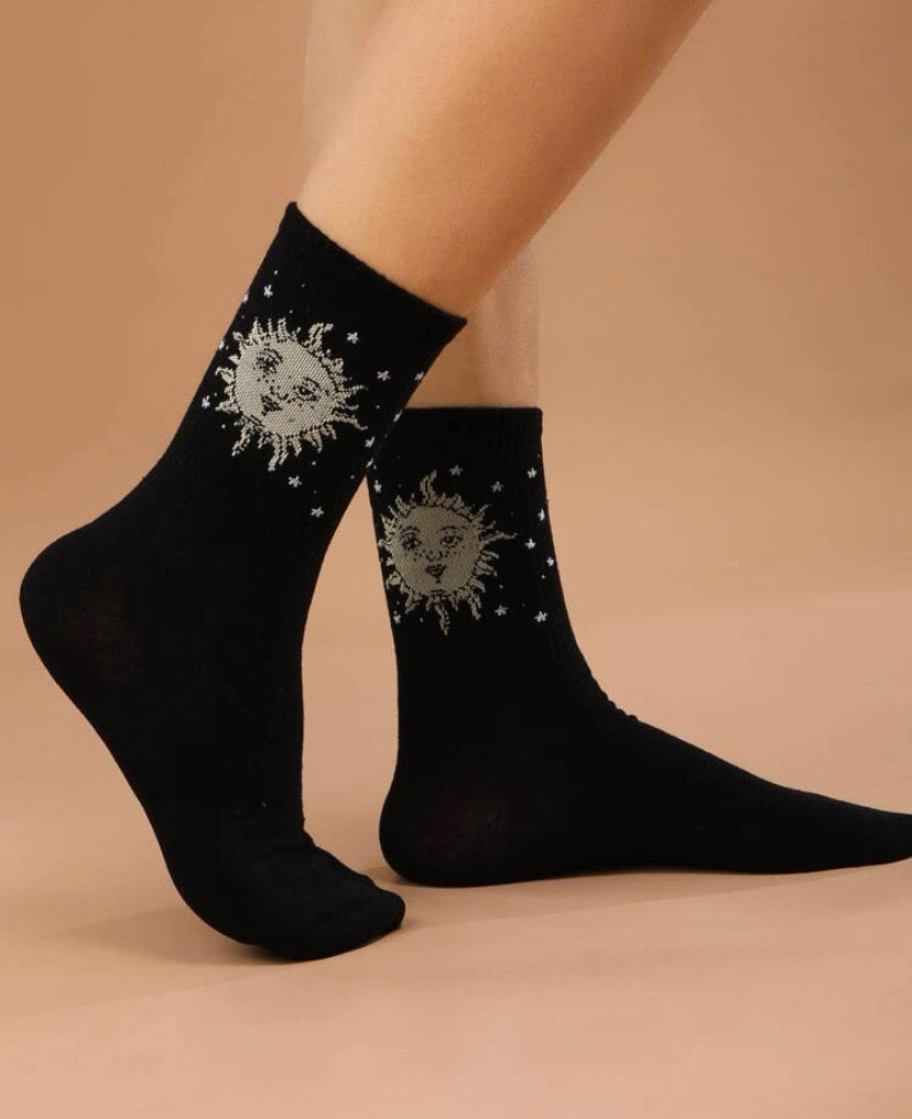 Calcetines con estampado de sol