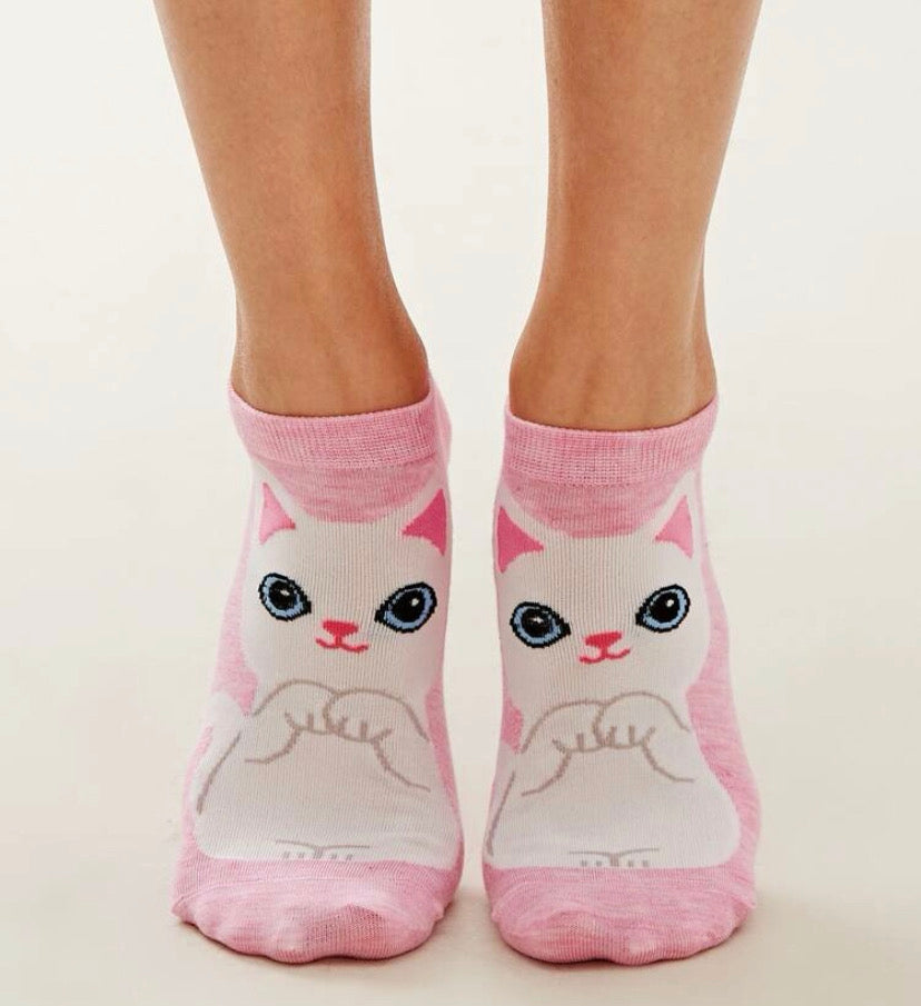 Calcetines divertidos para mujer con diseño de gato