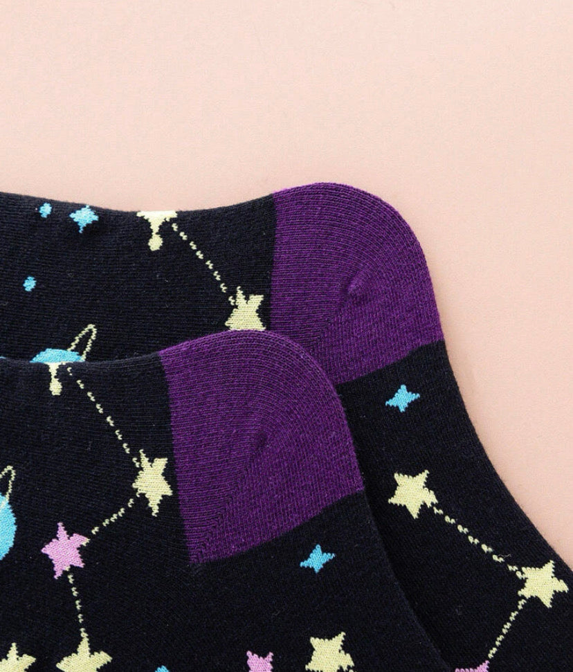 Calcetines con estampado de Luna y estrellas