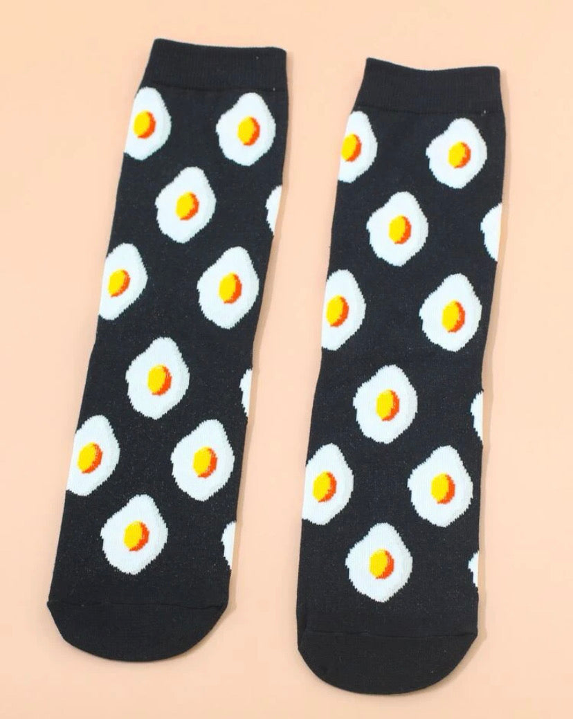 Calcetines con divertido estampado de huevos