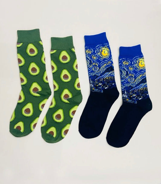Calcetines divertidos con estampado de aguacate